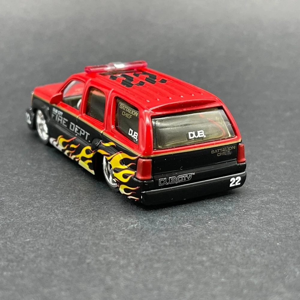 Jada Dub City Cadillac Escalade SUV Red/Black Fire Department Diecast 1/64 Scale